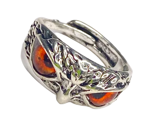 Anillo Búho Ojos Naranja, fotografía del catálogo Draco
